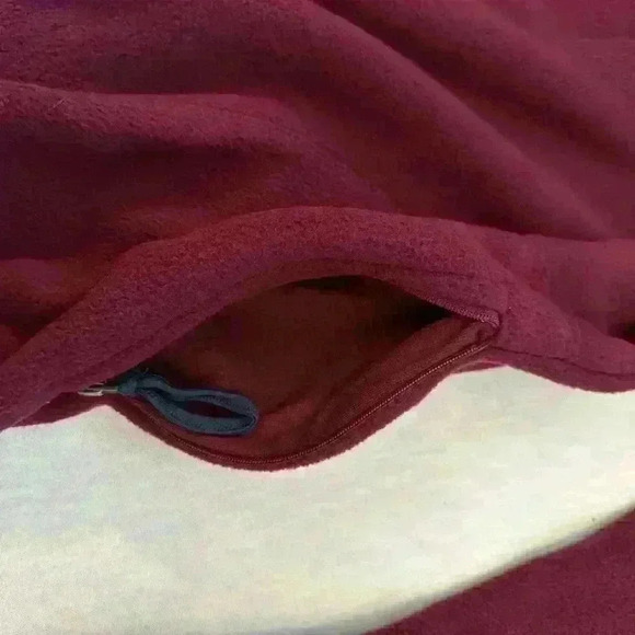 NWT Surf & Swim Co Burgundy & Navy Quarter Zip Polar Fleece w/ Pockets Mens XXL - Picture 9 of 12